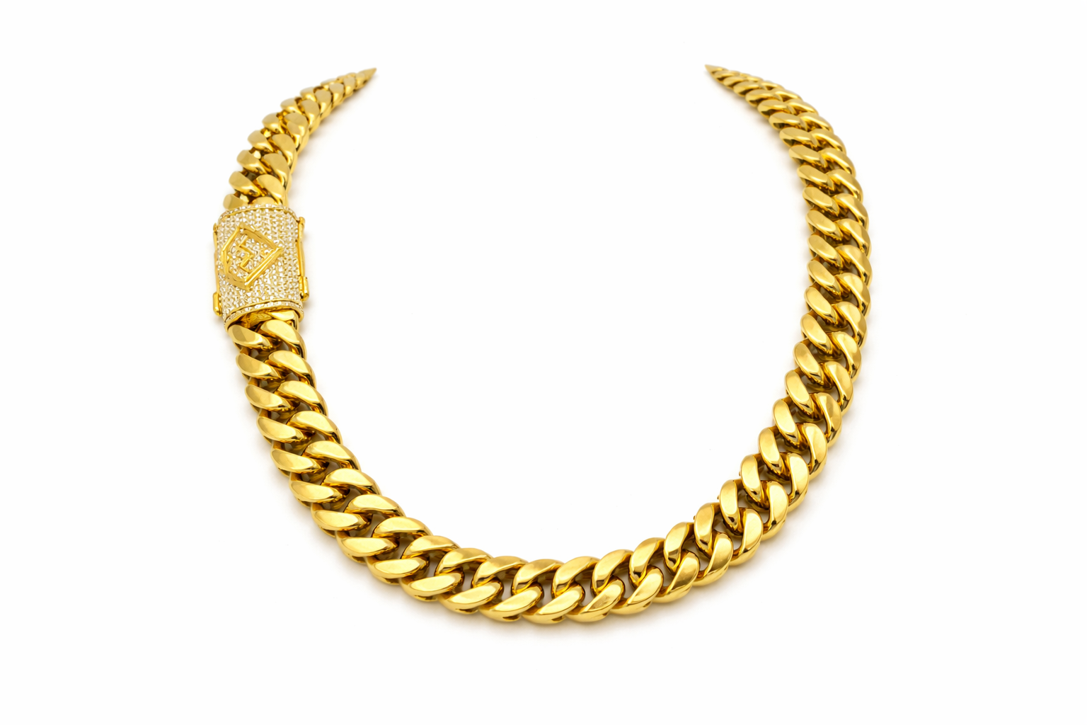 Sterling Silver Monster Cuban Chain With Iced Out Clasp