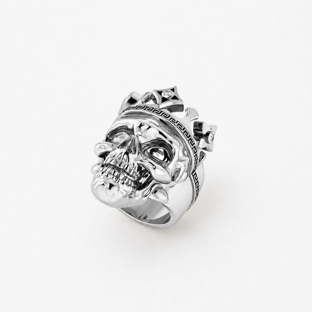 LIMITED EDITION SKULL KING SILVER WITH DIAMOND CROWN