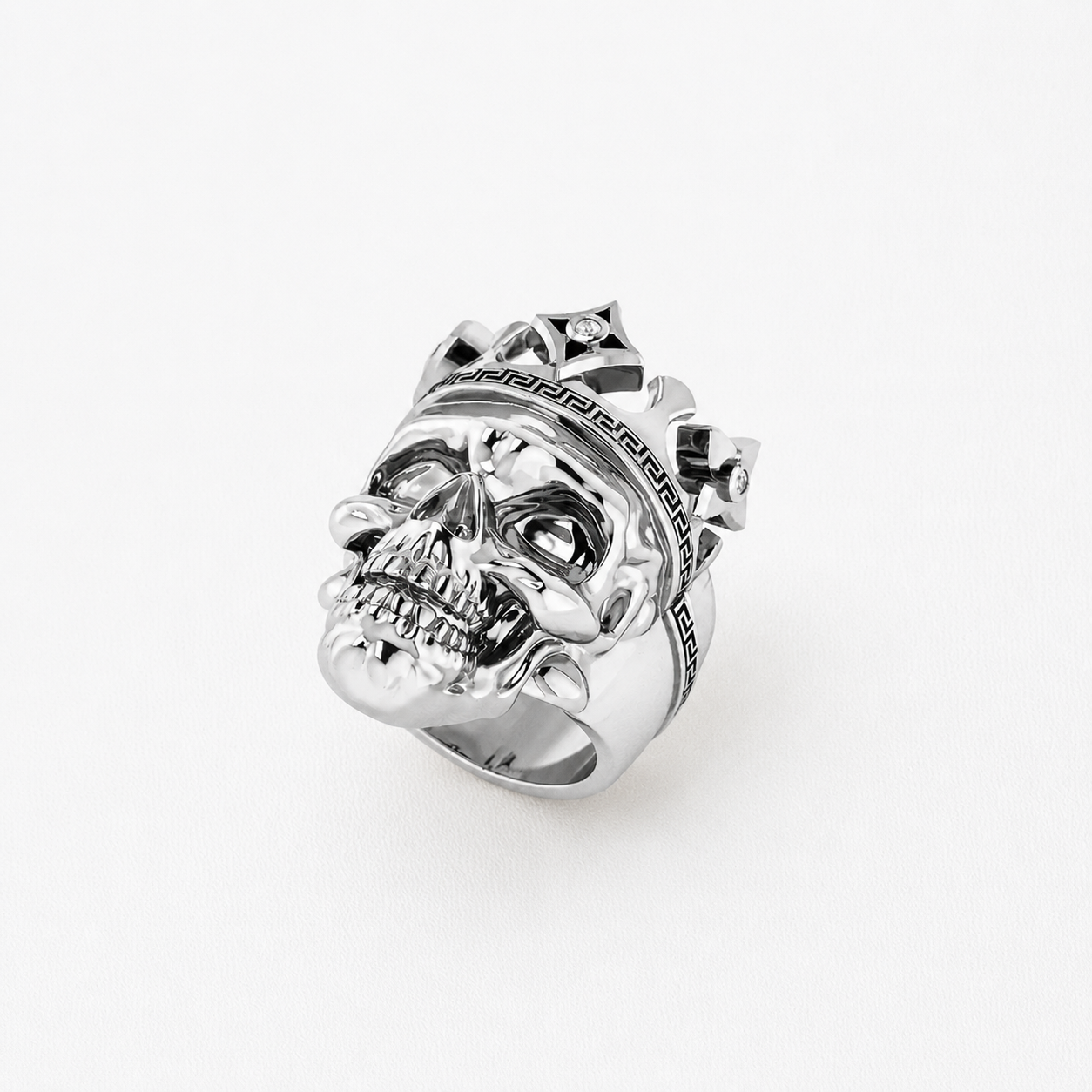 LIMITED EDITION SKULL KING SILVER WITH DIAMOND CROWN