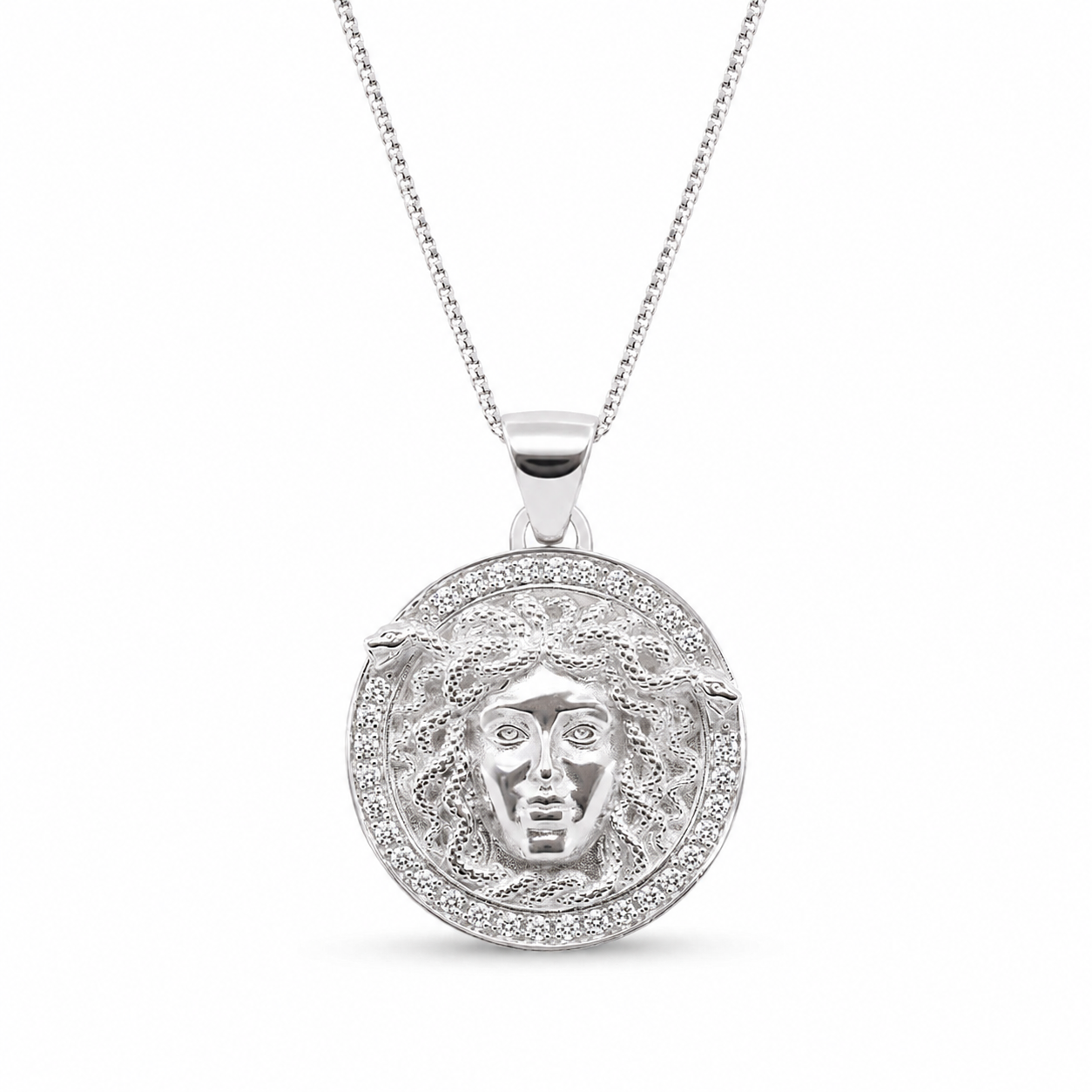 Sterling Silver Medusa Head Pendant