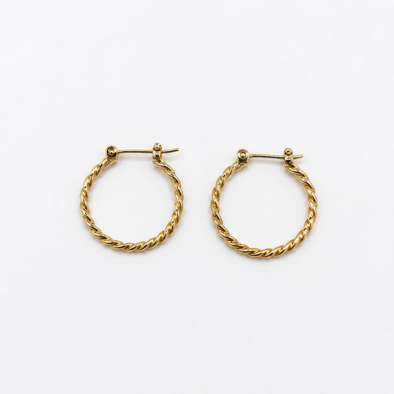 9ct Yellow Gold Twisted Hoop Earrings