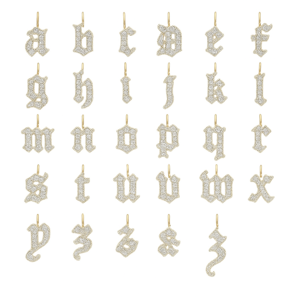 9ct Old English Letter Pendant Plus Complimentary Chain