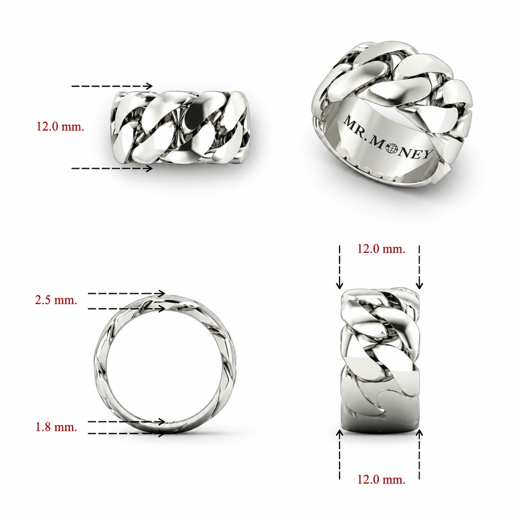 Cuban Link Sterling Silver Ring