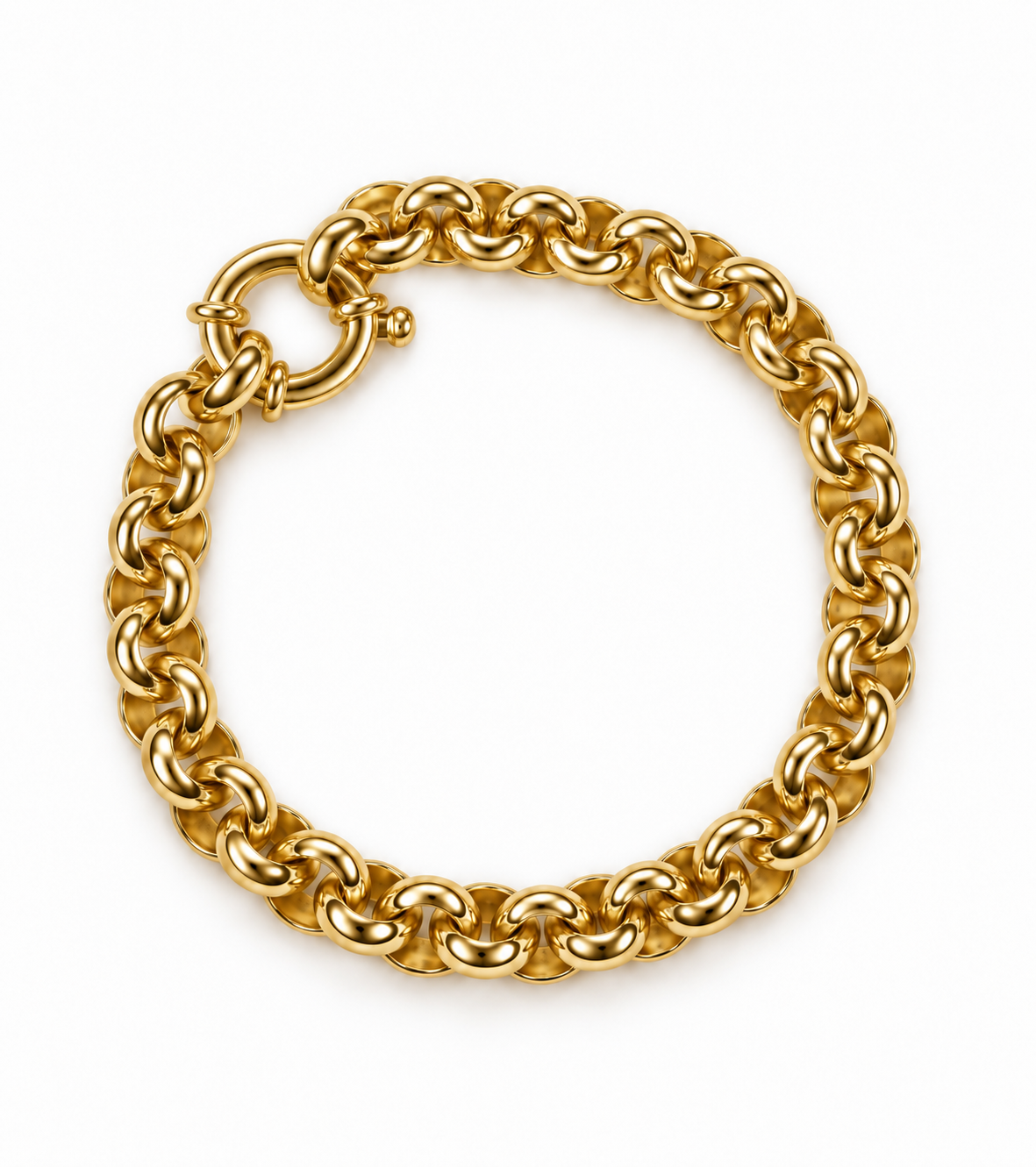 9ct Belcher Bracelet 19cm 7mm