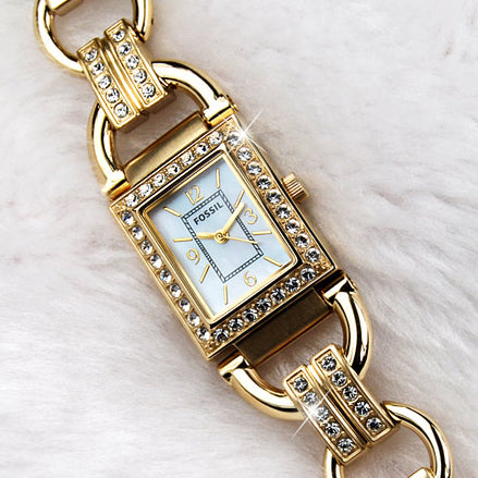 Fossil Ladies Gold Crystal Watch - ES2506