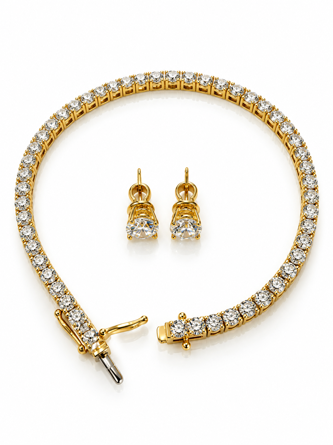 Set 4cts Tennis Bracelet plus 2cts Diamond Earrings
