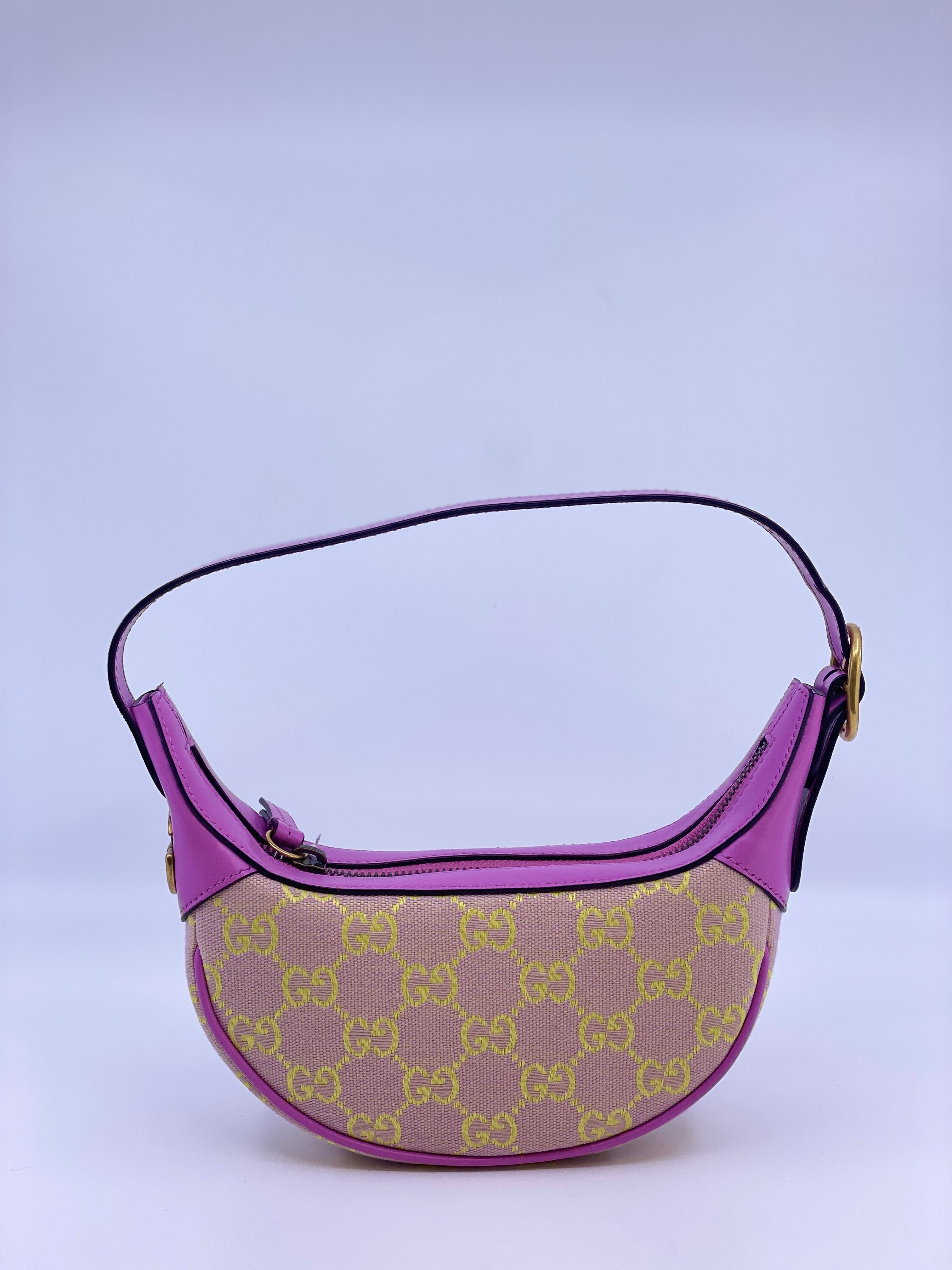 Gucci Ophidia Super Mini Shoulder Bag – Lilac/Yellow GG Supreme
