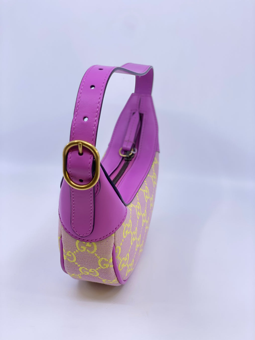 Gucci Ophidia Super Mini Shoulder Bag – Lilac/Yellow GG Supreme