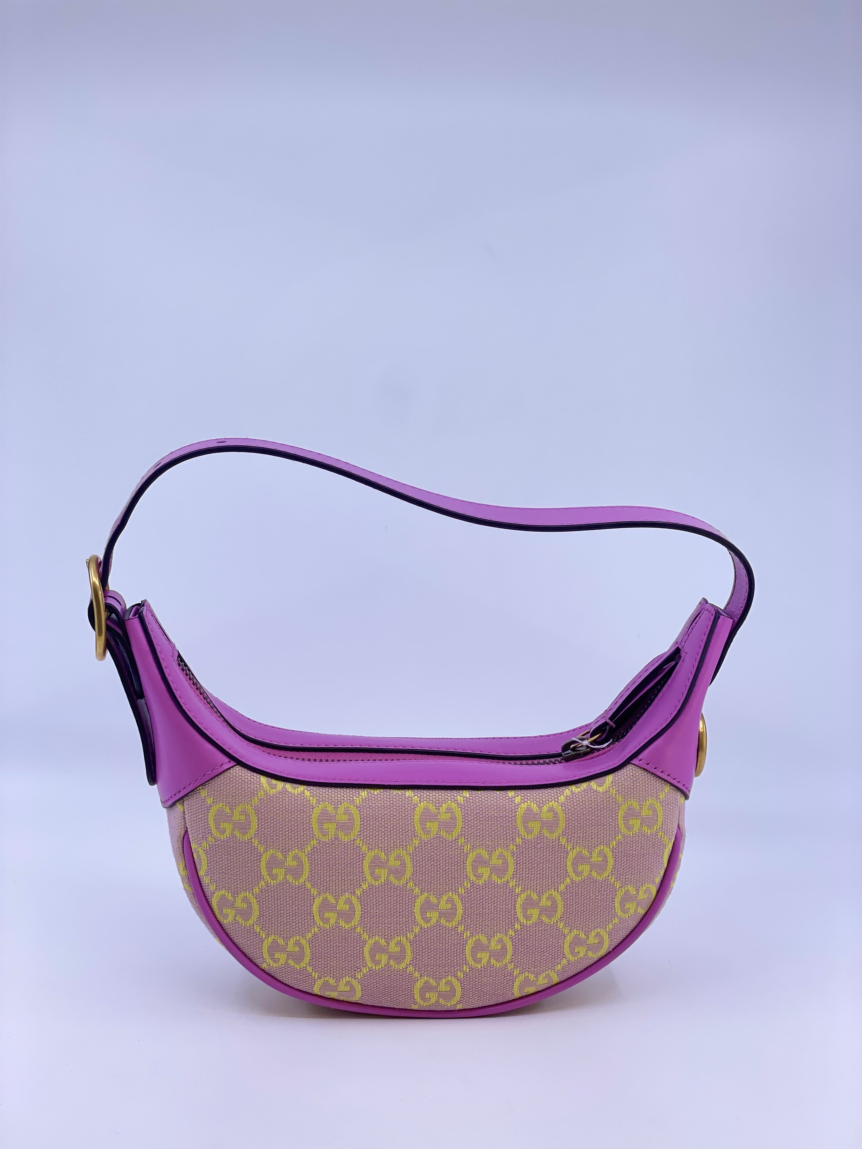 Gucci Ophidia Super Mini Shoulder Bag – Lilac/Yellow GG Supreme