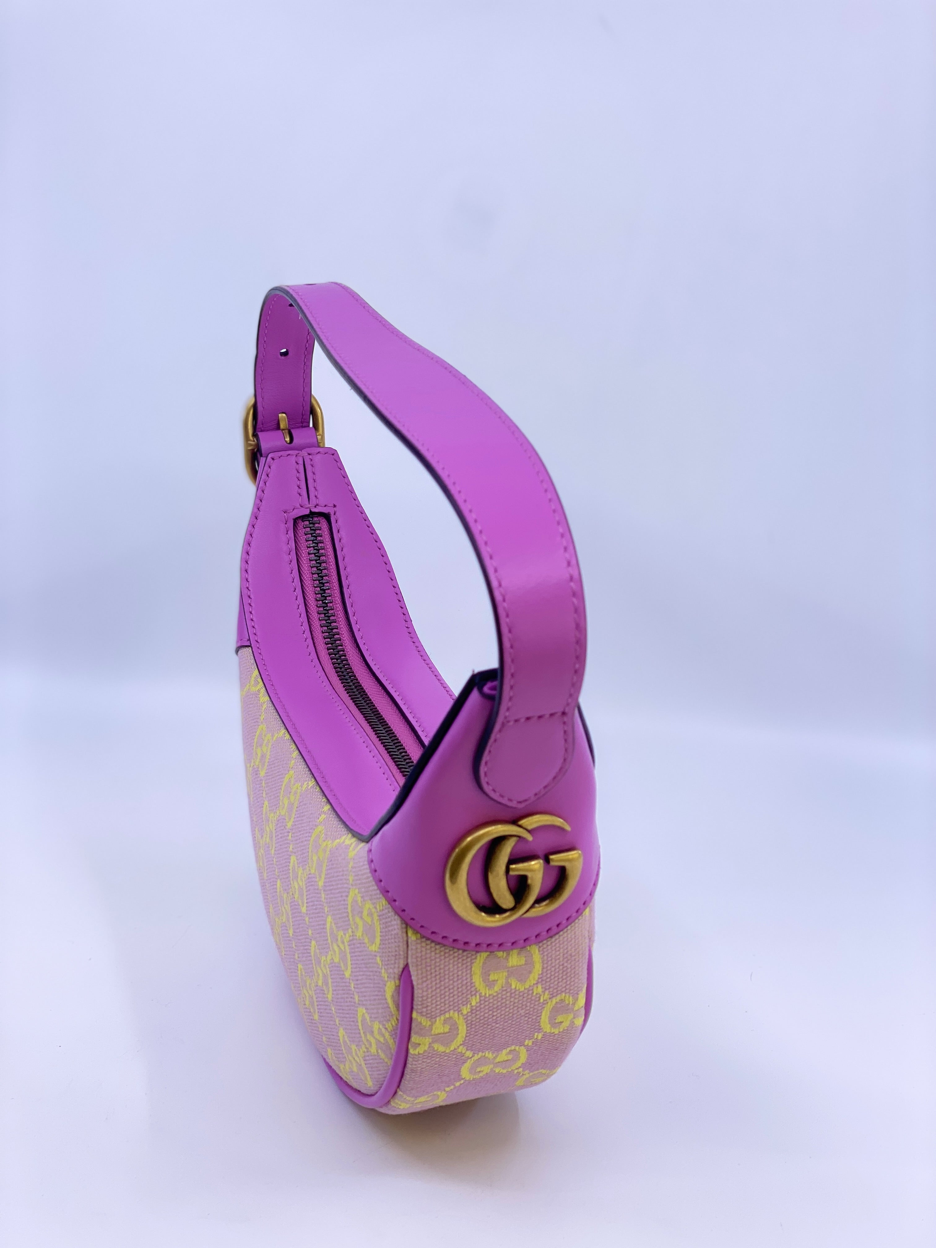 Gucci Ophidia Super Mini Shoulder Bag – Lilac/Yellow GG Supreme