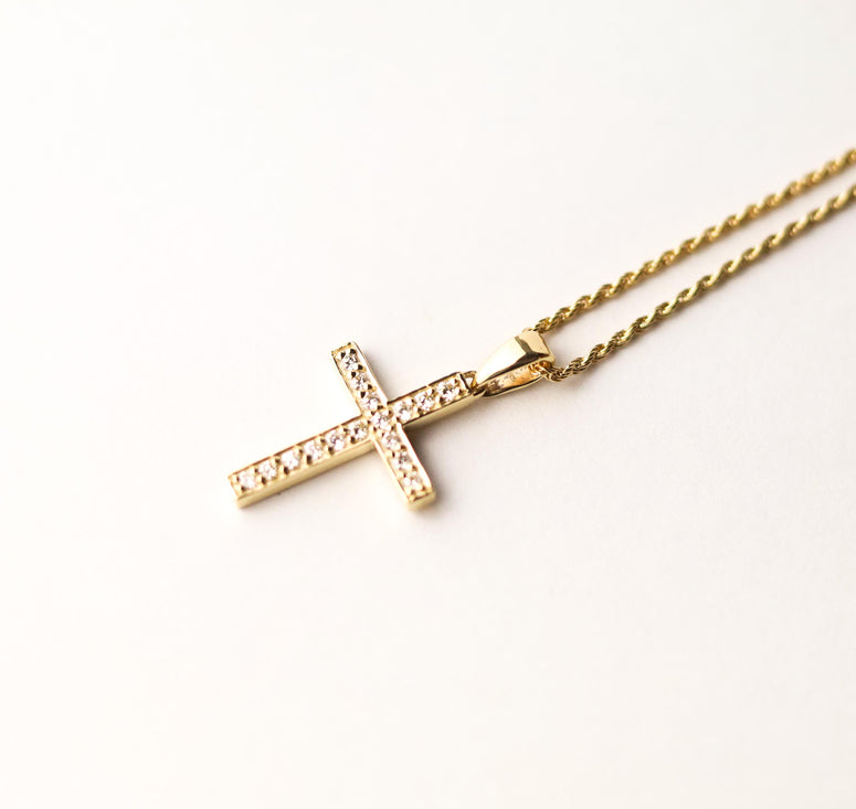 9ct Gold Diamond Cross