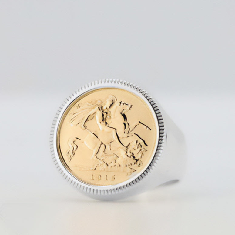 Half Sovereign Silver Ring New Model