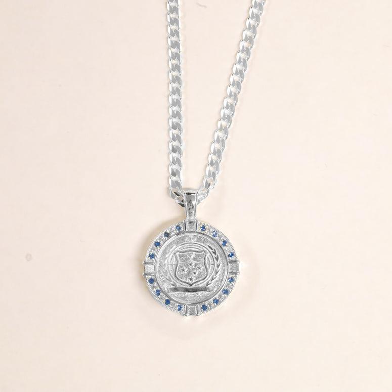Samoan Sovereign Pendant Blue Stones + Chain