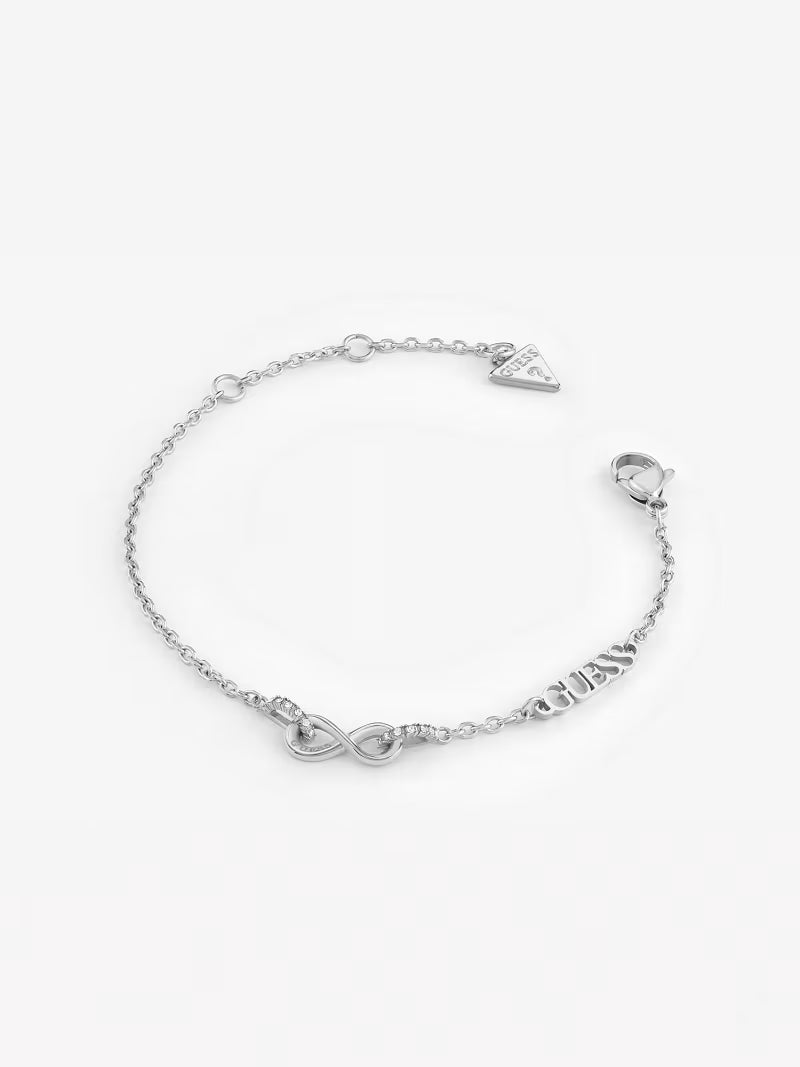GUESS Silver Infinity Pave Links Bracelet JUBB03265JWYGL