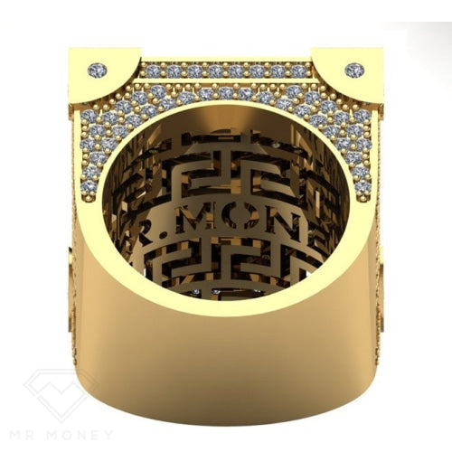 Limited Edition 9Ct Gold Diamond Full Sovereign Boss Ring 1/20 Rings