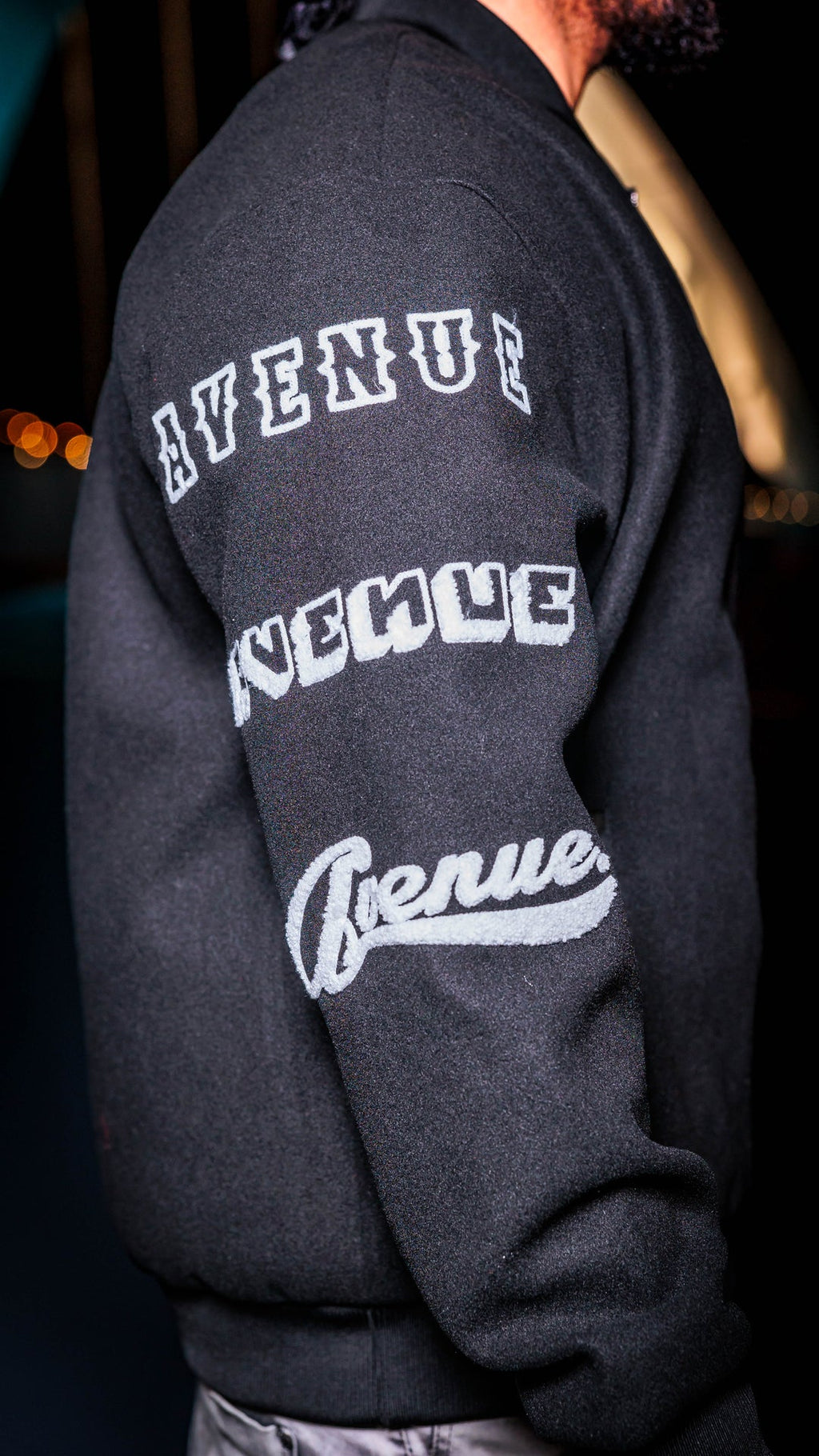 Avenue Varsity Black Jacket