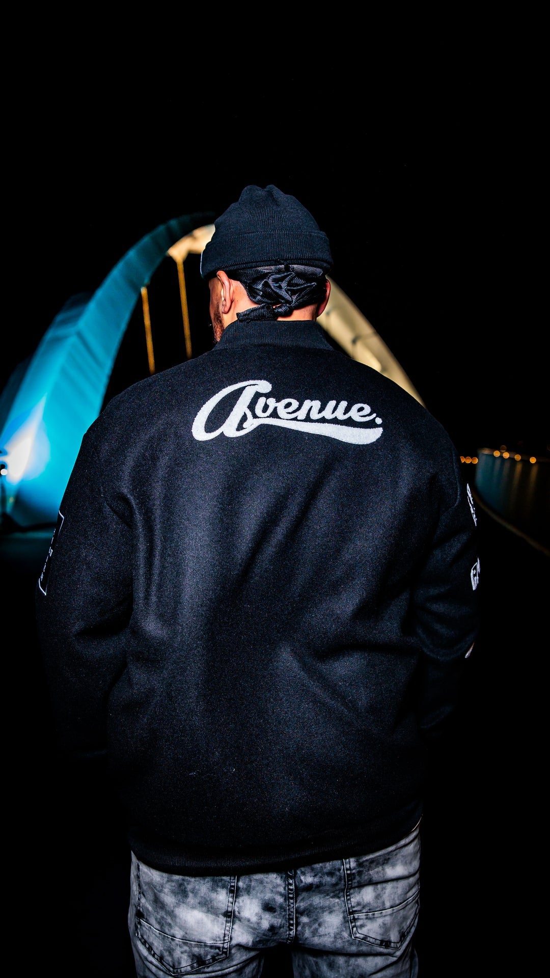 Avenue Varsity Black Jacket