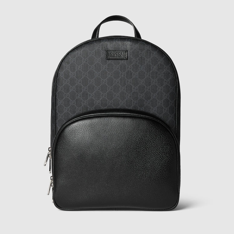 Gucci Black Supreme Medium GG backpack with tag