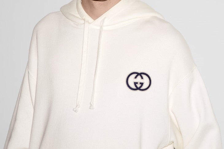 Gucci Cotton jersey hooded sweatshirt Off white