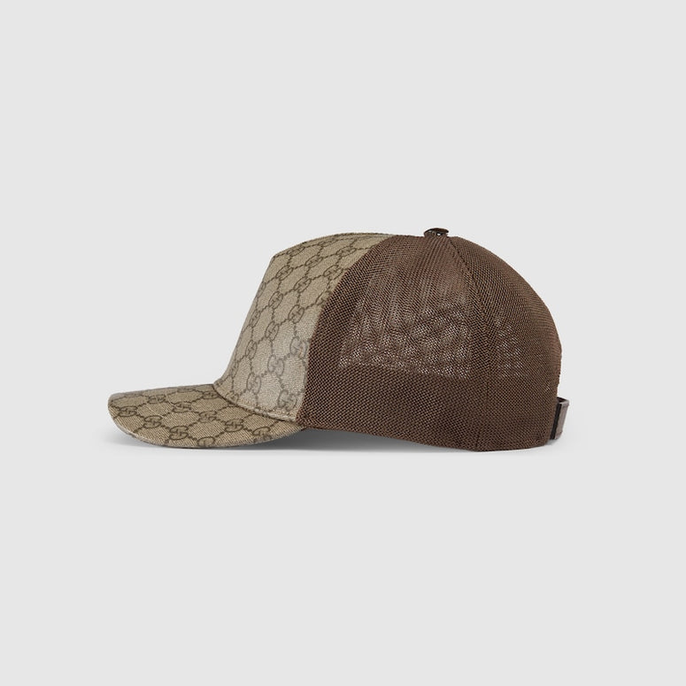 Gucci GG Supreme Baseball Hat Beige & Ebony