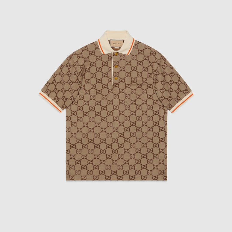 Gucci GG cotton Silk Polo Shirt Size 2xl