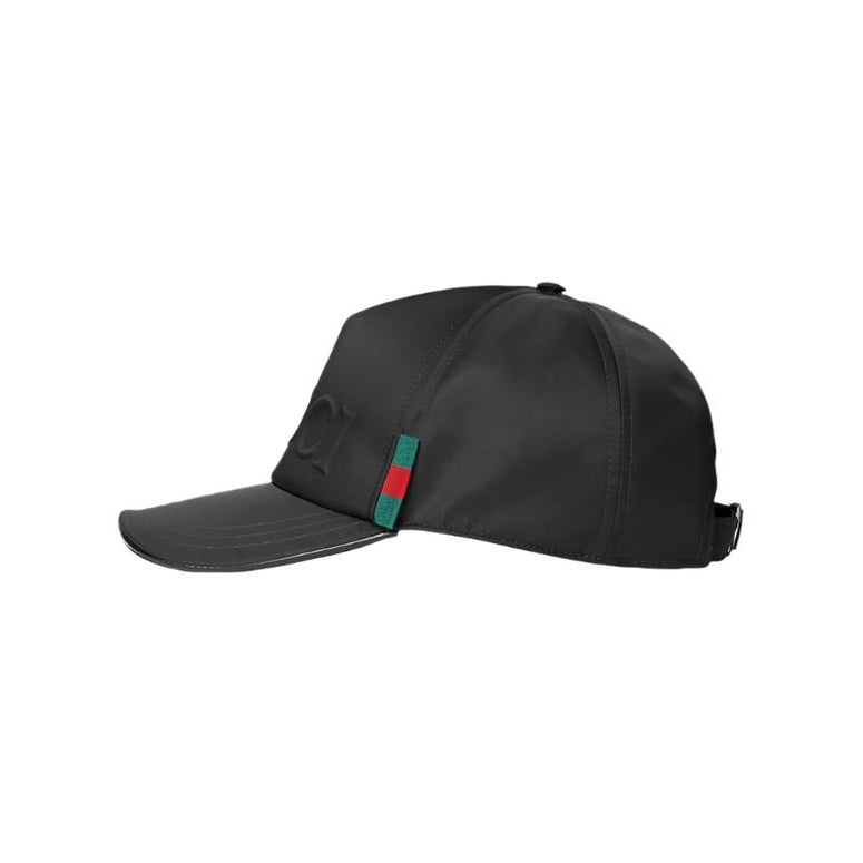 Gucci Nylon Black Baseball hat with Gucci logo