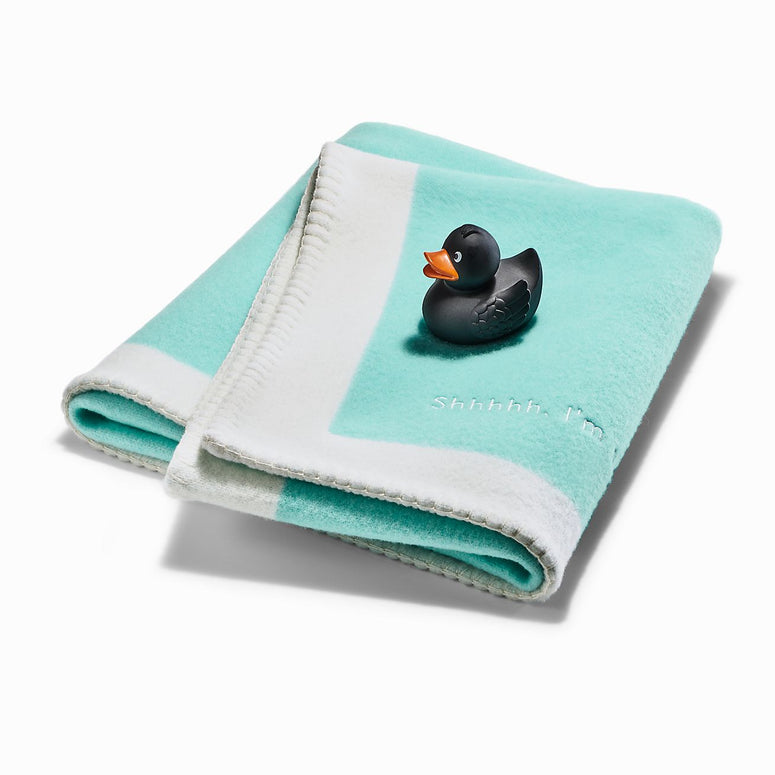 Tiffany & Co-Blue & White Baby Blanket Wool and Cashmere Made in Scotland