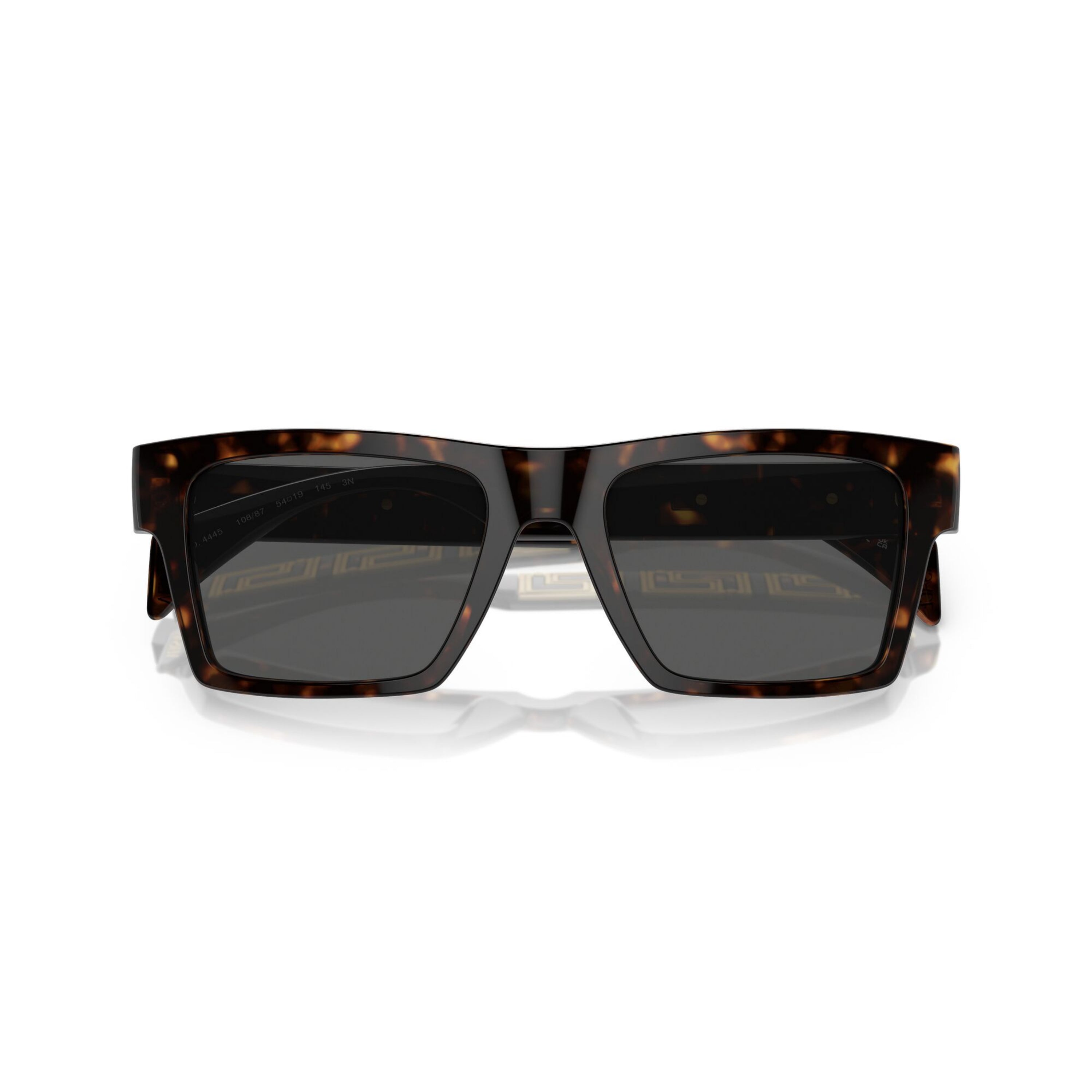 Versace Triple Greek Key Pattern Havana Sunglasses