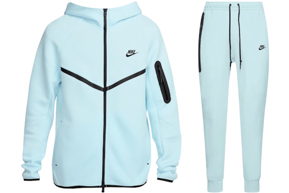 Nike Sportswear Tech Fleece Full Zip Hoodie & Jogger Set Glacier Blue