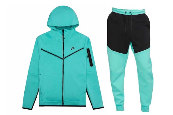 Nike Sportswear Tech Fleece Hoodie & Joggers Set Washed Teal/Black/Black