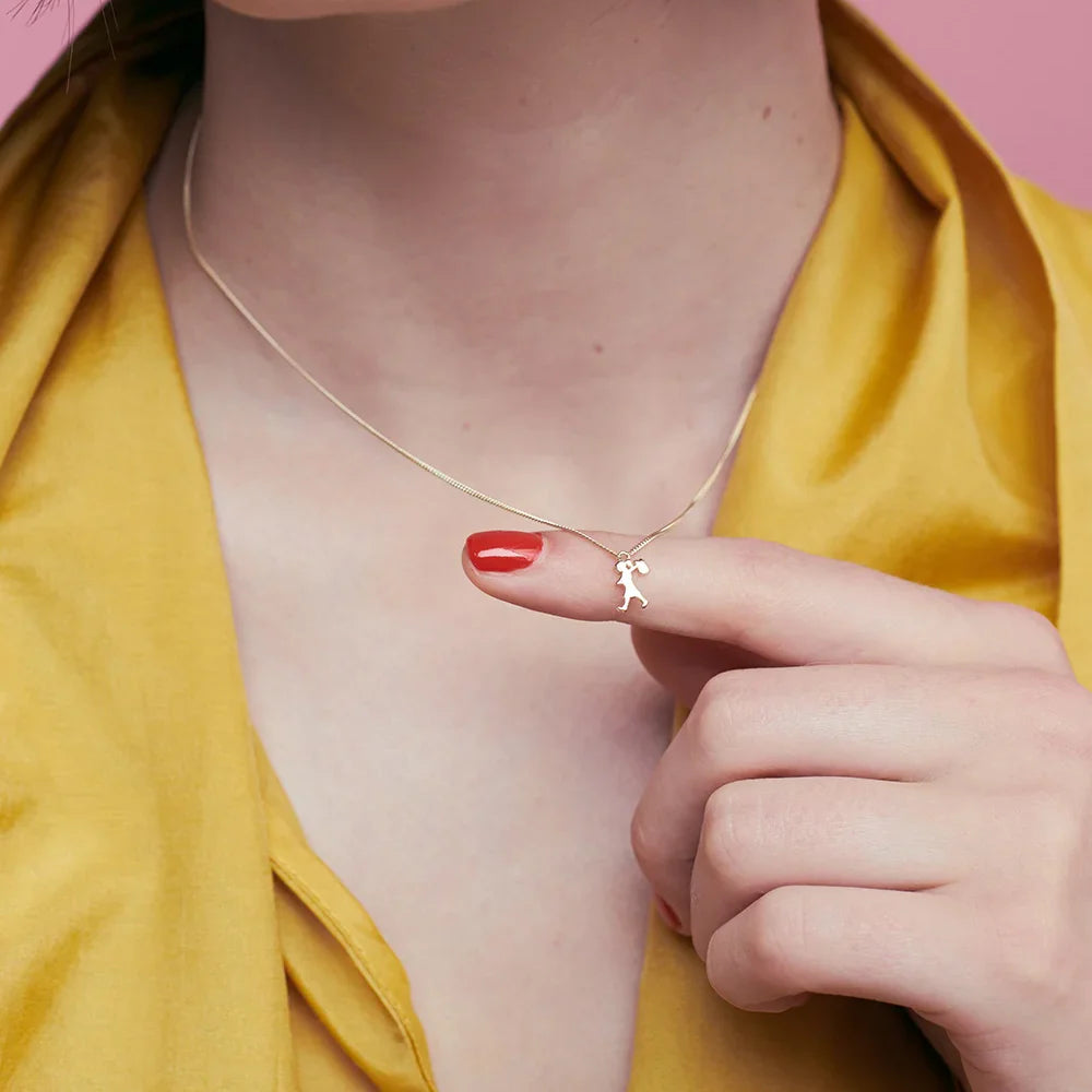 Karen Walker Silver Mini Runaway Girl Necklace