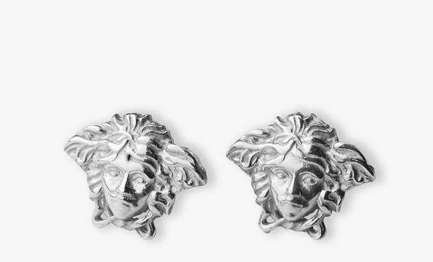 Sterling Silver Medusa Cut-out Earrings