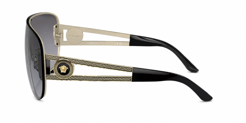Versace Greek Key Medusa Temple Sunglasses MOD 2166 1252/8G
