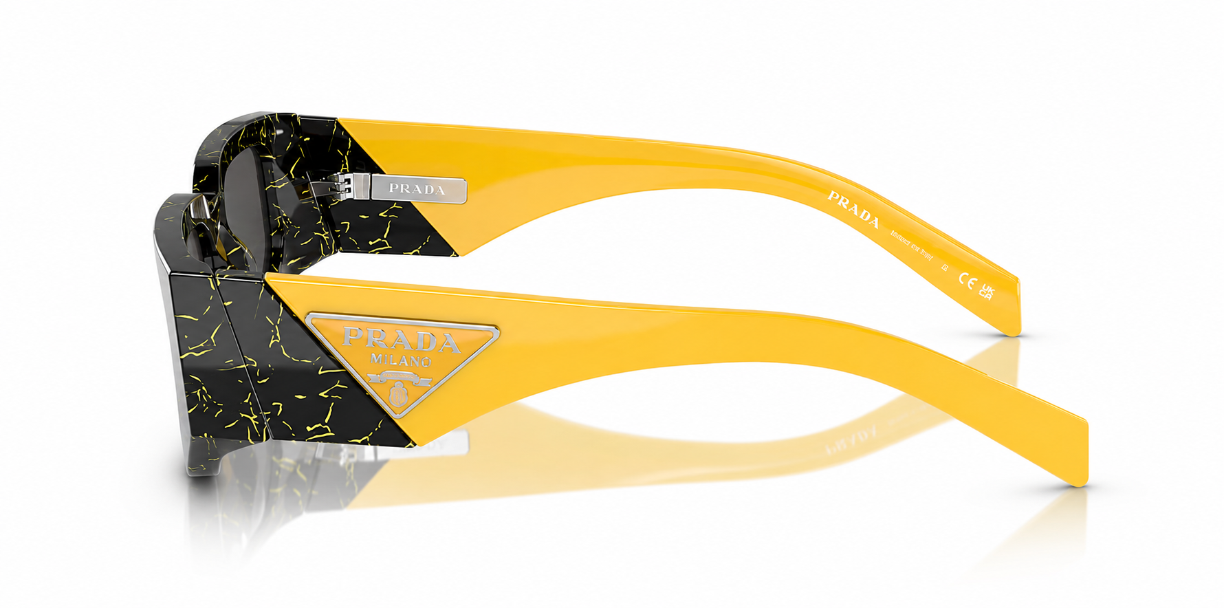 Prada SPR 10Z-F Sunglasses – Black Yellow Marble
