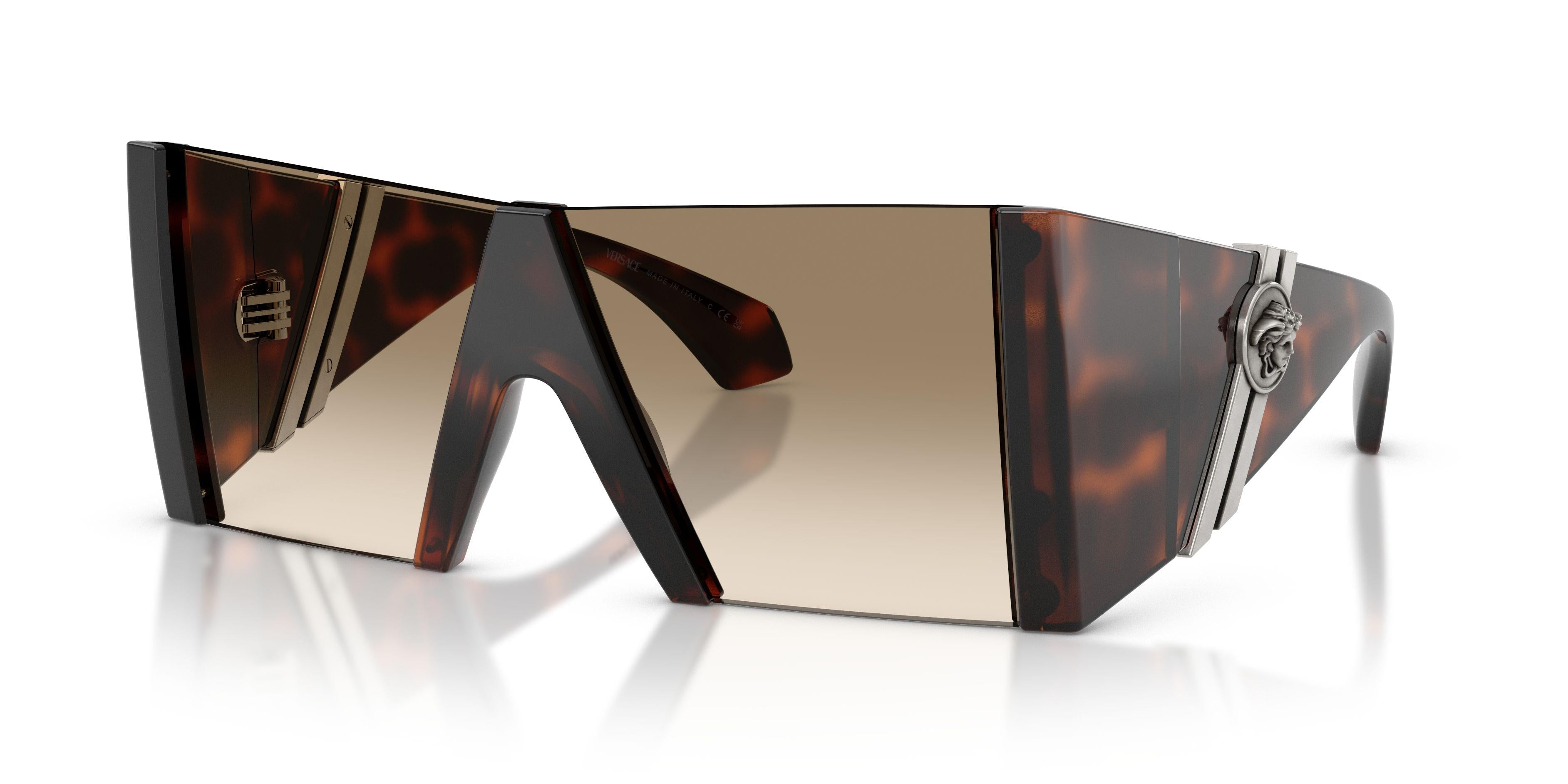 Versace VE4515 tortoise sunglasses with light yellow gradient brown lenses