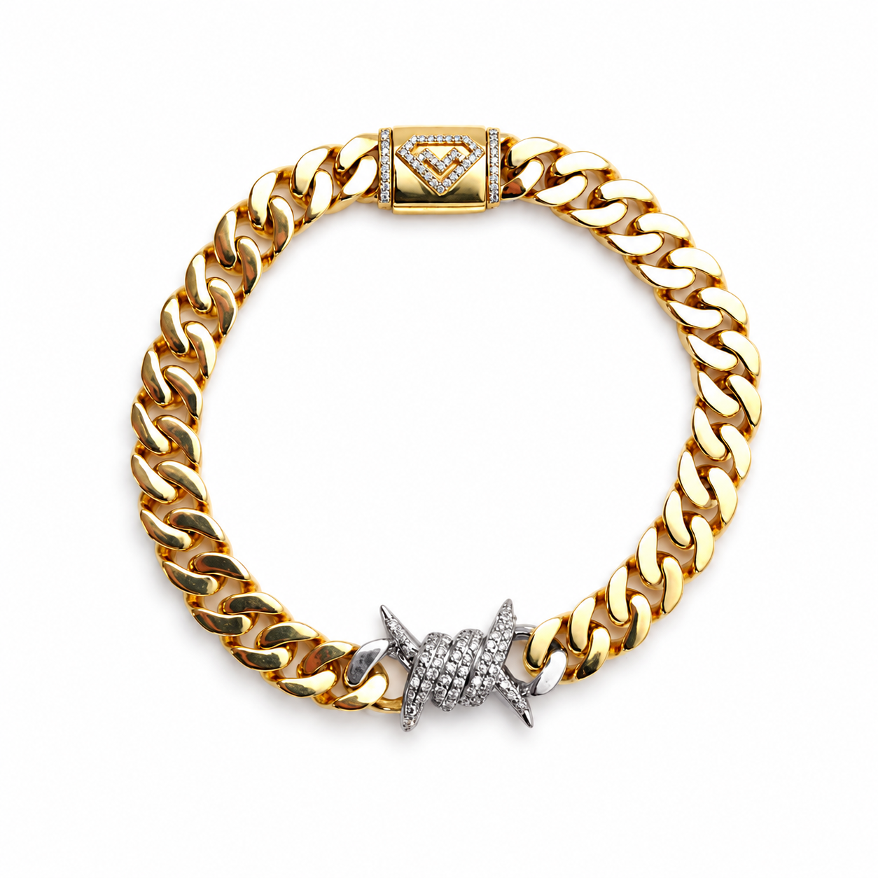 9 carat Ice Barb Curb Bracelet