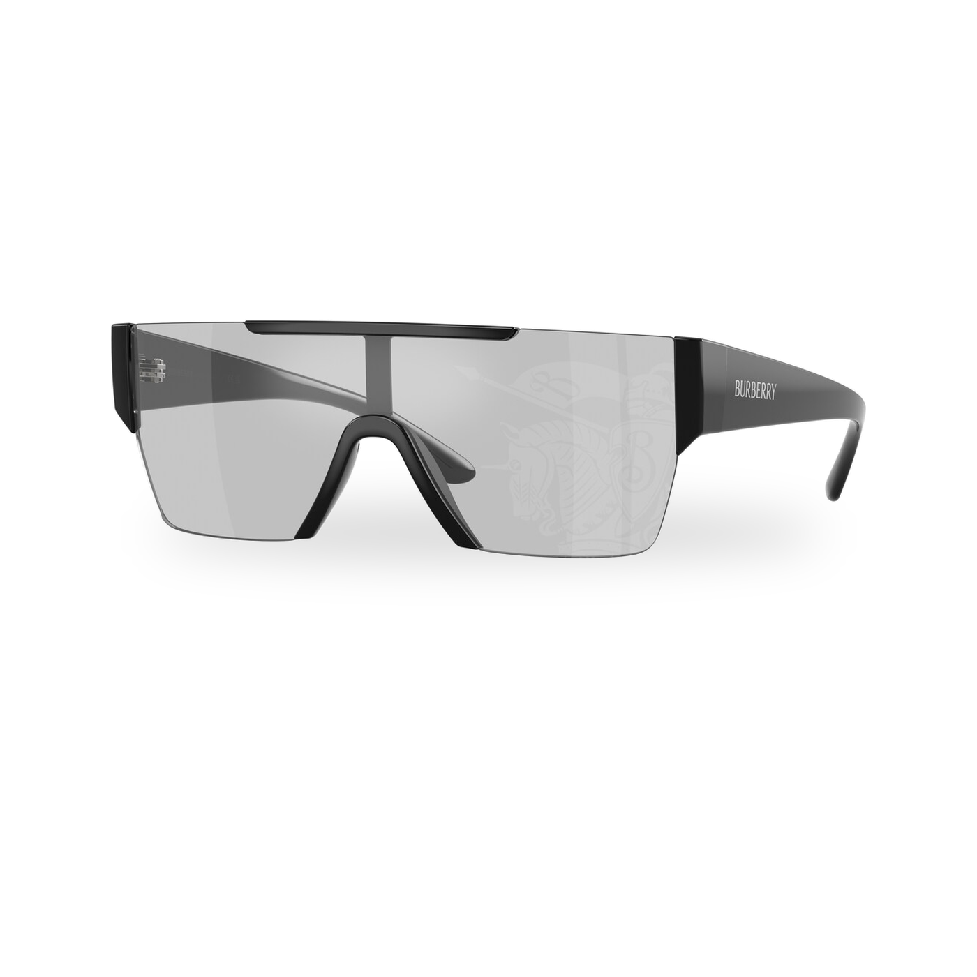 Burberry BE4291 Sunglasses in Black with Light Grey Printed Silver lenses - transparent supplier photo with soft shadow