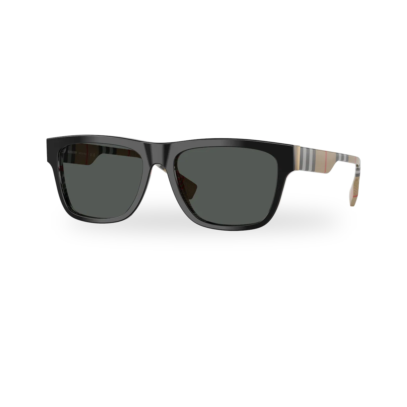 Burberry BE4293 Sunglasses in Top Black On Vintage Check with Grey lenses - transparent supplier photo with soft shadow