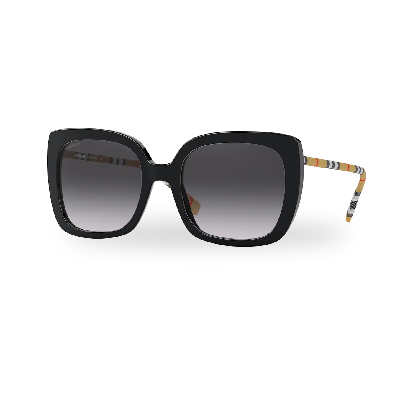 Burberry BE4323F Caroll Sunglasses in Black with Grey Gradient lenses - transparent supplier photo with soft shadow