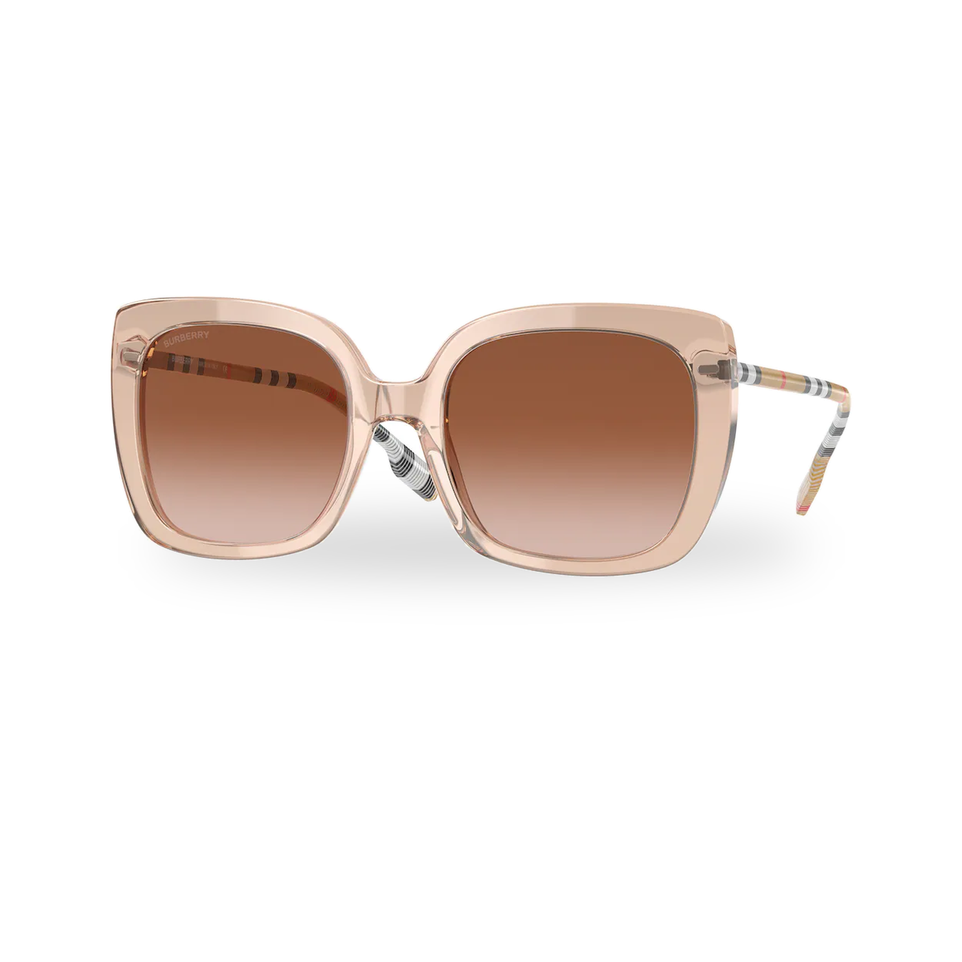 Burberry BE4323F Caroll Sunglasses in Peach with Gradient Brown lenses - transparent supplier photo with soft shadow