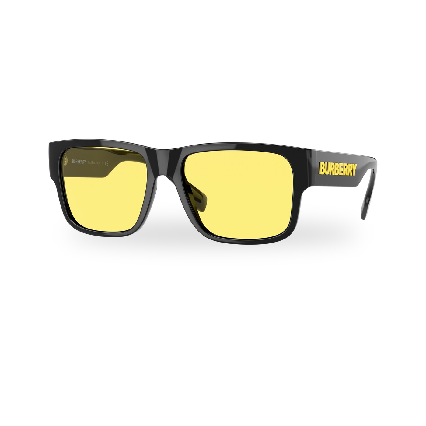 Burberry BE4358 Knight Sunglasses in Black with Yellow lenses - transparent supplier photo with soft shadow