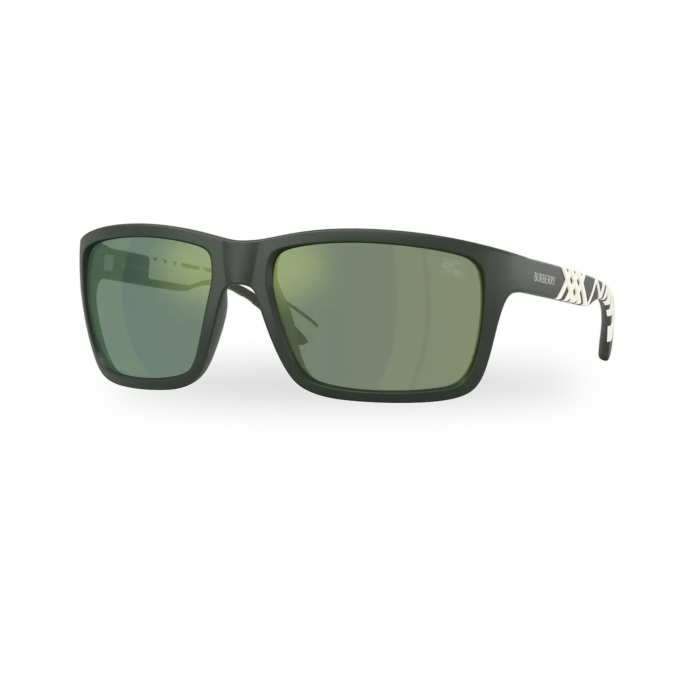 Burberry BE4483 Sunglasses in Matte Green with Green Mirror Petrol lenses - transparent supplier photo with soft shadow