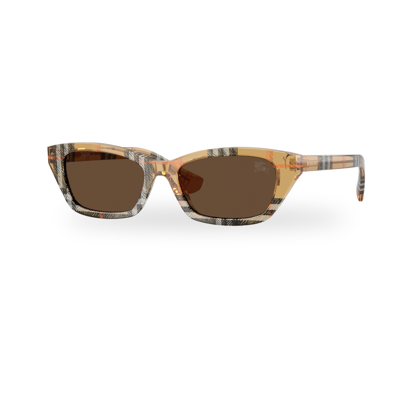 Burberry BE4488 Sunglasses in Check Sand with Dark Brown lenses - transparent supplier photo with soft shadow