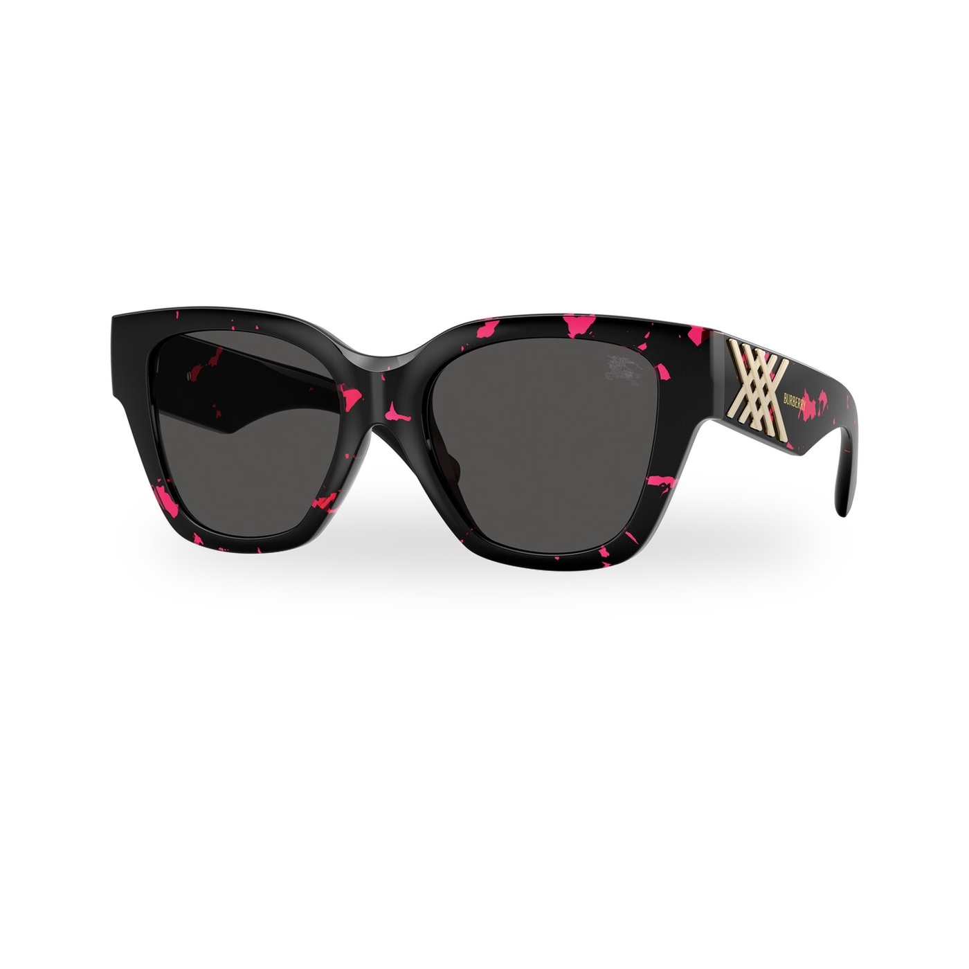 Burberry BE4489U Sunglasses in Fuchsia Havana with Dark Grey lenses - transparent supplier photo with soft shadow