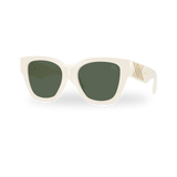 White / Dark Green