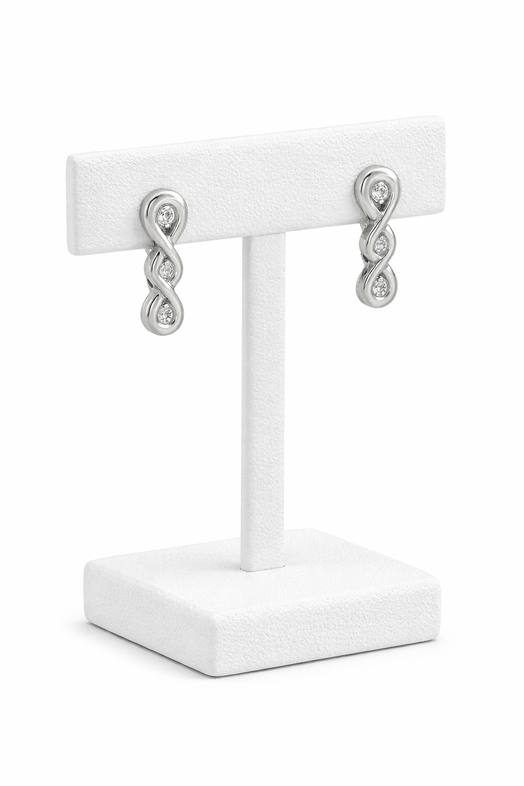 Sterling Silver Celtic Weave with Cz Earrings