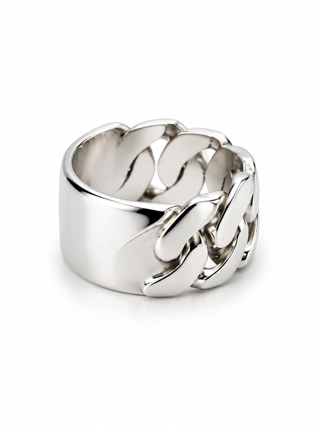 Cuban Link Sterling Silver Ring