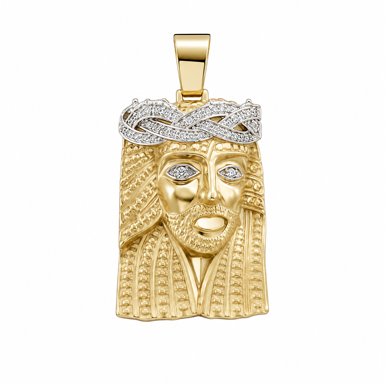 9ct Gold & Diamond Jesus Pendant