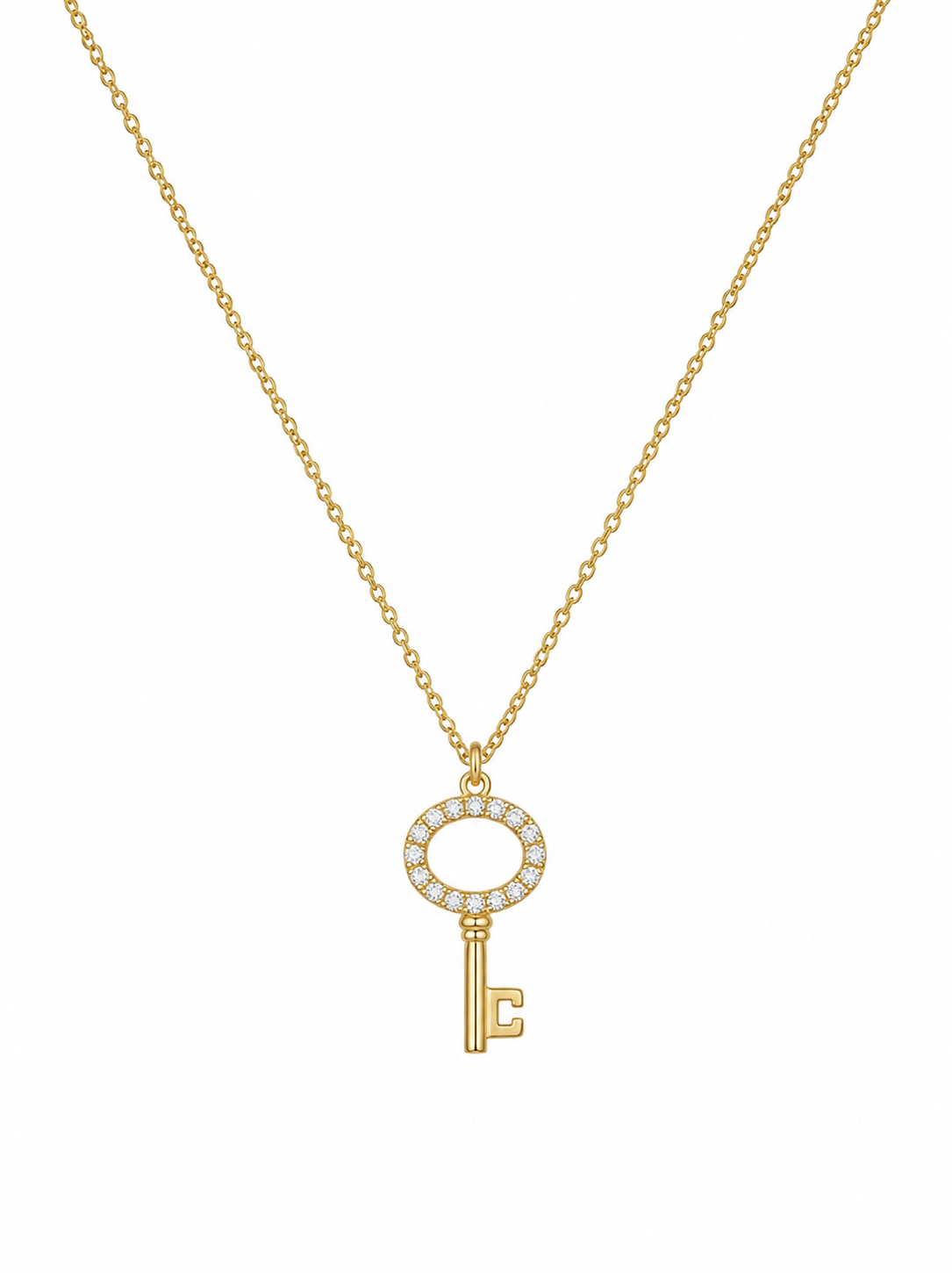 14ct Gold 21st Key Necklace 42cm