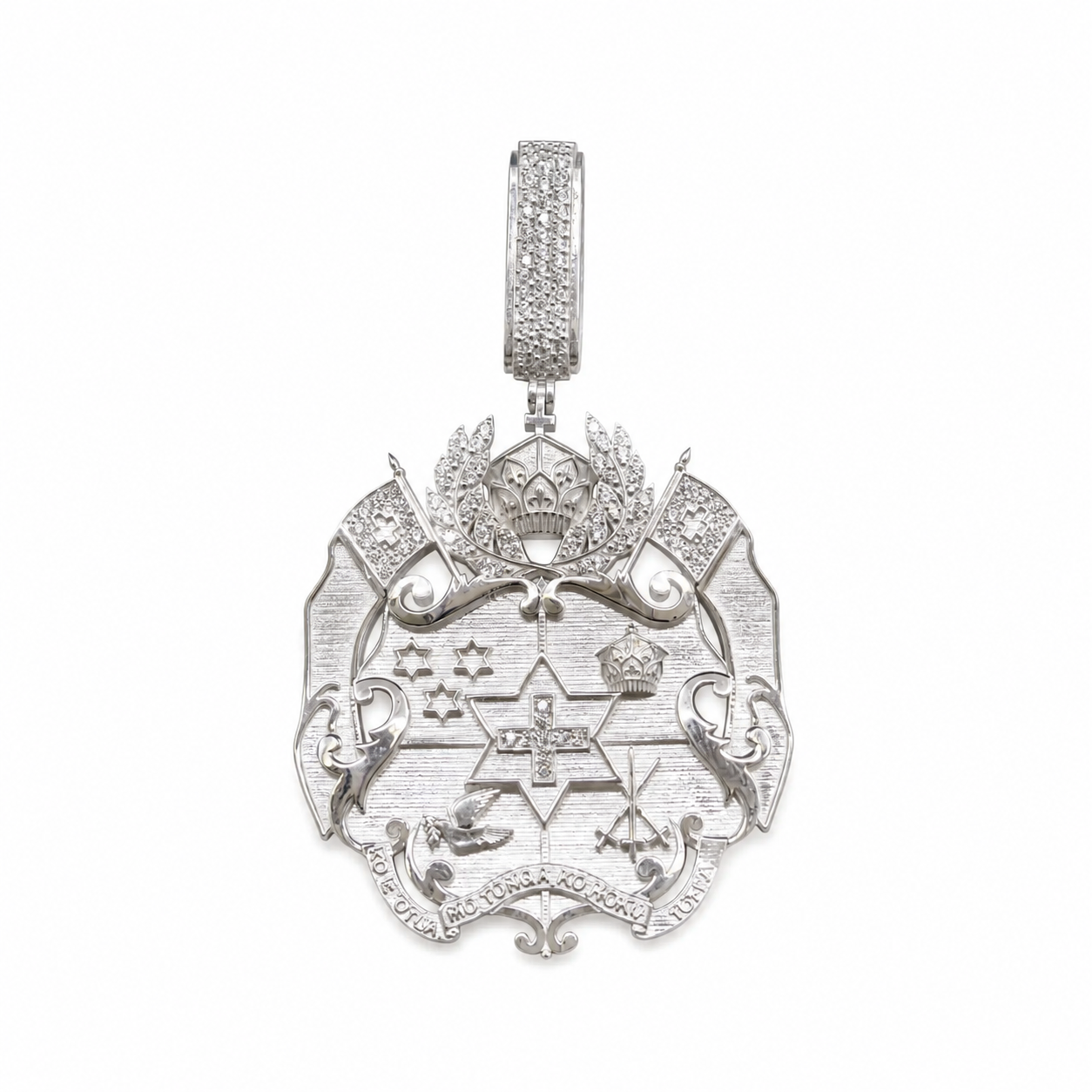 Sterling Silver Tongan Coat of Arms Pendant
